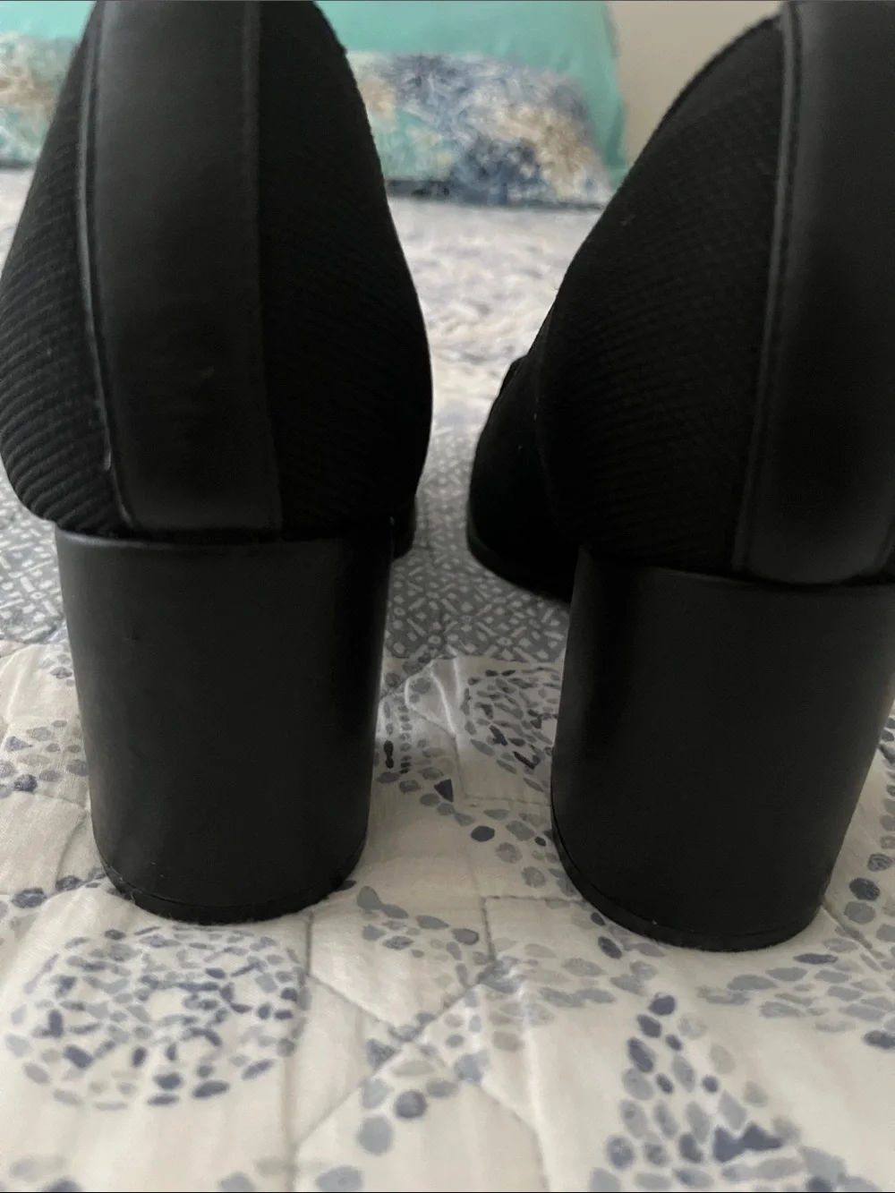 Adrienne Vittadini Black Chunky Heel Loafer Pumps